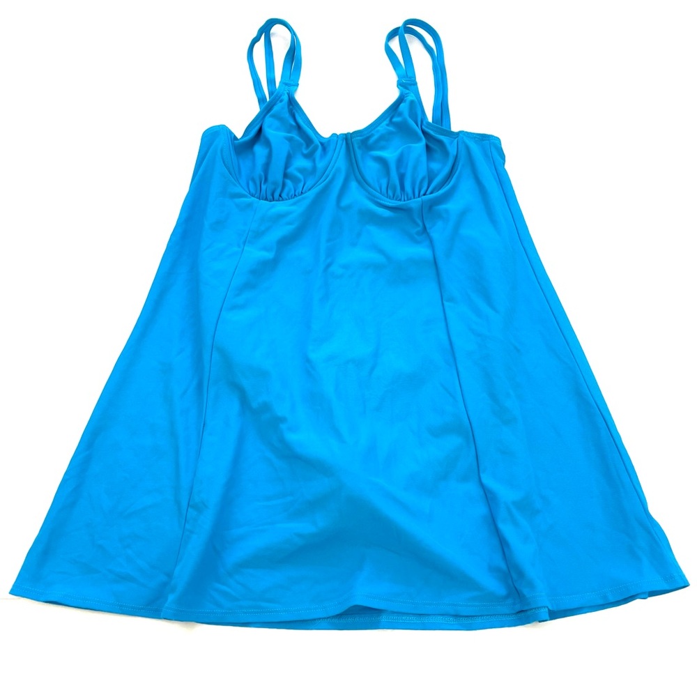 Inches Off Swimwear One Piece Swimsuit Swim Dress in Teal Blue